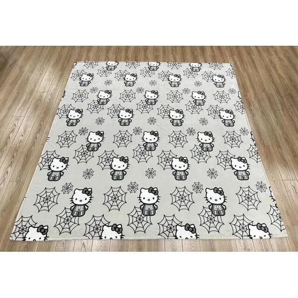 Sanrio Halloween Ghost Hello Kitty Plush Cartoon Large Flannel Blanket Cute Cotton Sofa Nap Blanket Bed Sheet Christmas Gift