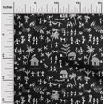 thumbnail image 2 of oneOone Rayon Black Fabric Asian Floral Block Craft Projects Decor Fabric Printed by The Yard 56 Inch Wide, 2 of 4