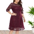thumbnail image 4 of Fshaion Robe d'Été pour Femmes 2024 Grande Taille Ample Décontractée à Col Rond Unie à Manches Trois Quarts Mi-Longues Robe Taille Liquidation à Moins de 10!, 4 of 8