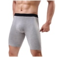 thumbnail image 1 of Lovzfmll Men's Underwear, Cotton Stretch Knee Length Board Shorts, Comfortable Low Rise Boxers, Solid Color Bottoms, 1 of 1