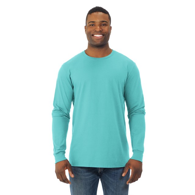 Fruit Of The Loom T-Shirt à Manches Longues pour Hommes, m, Bleu Scuba