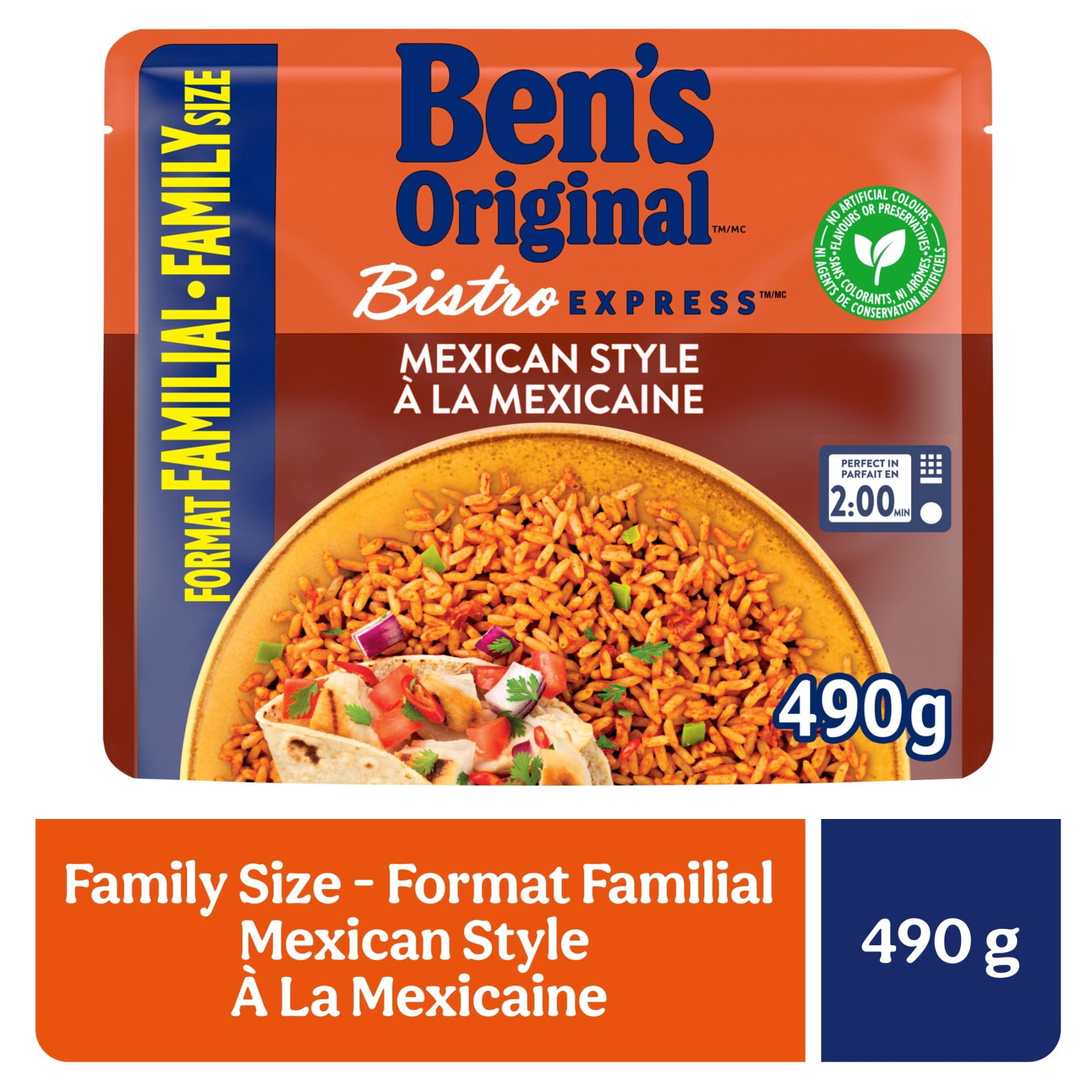 BEN'S ORIGINAL BISTRO EXPRESS Mexican Style Rice Side Dish, 490g Pouch
