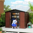 thumbnail image 2 of Outsunny 8'x7' Outdoor Storage Shed Garden Shed w/ Lock, Teak, 2 of 10