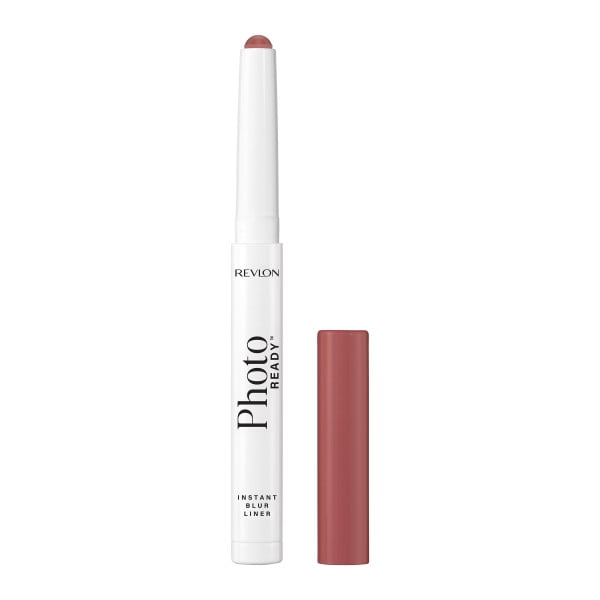 Revlon PhotoReady Instant Blur Liner in 001 Dewy, a soft matte lip liner with a white slim pencil body and mauve cap, featuring a domed tip for a blurred, fuller lip effect that glides on smoothly without blending.