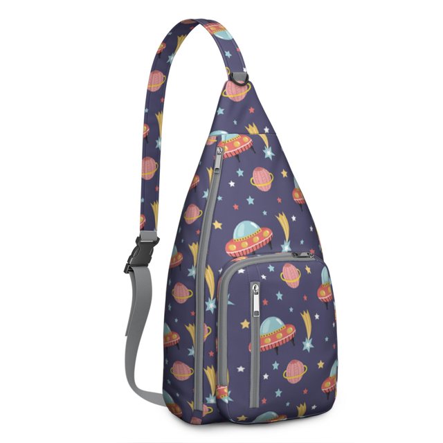 Nebula Cloud Crossbody Bag - Cosmic Dust & Stars Pattern (Breathable)
