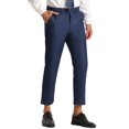 thumbnail image 4 of INSPIRE CHIC Men's Formal Cropped Pants Solid Color Flat Front Dress Trousers 34 Navy Blue, 4 of 6