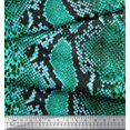 thumbnail image 3 of Soimoi Green polyester Crepe Fabric Leopard & Snake Animal Skin Printed Fabric 1 Yard 52 Inch Wide, 3 of 3