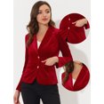 thumbnail image 2 of INSPIRE CHIC Blazer en Velours Vintage d'Halloween pour Femme, Revers Cranté, devant Boutonné, Veste de Bureau, TG, Rouge, 2 of 5