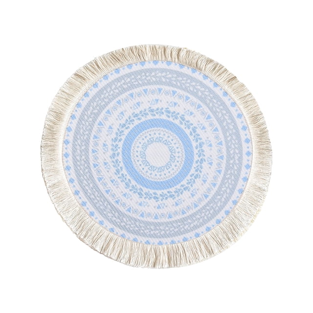 Light Bohemian Woven Placemat Pad with Tassel Heat Insulation for Kitchen Table and Everyday Use
