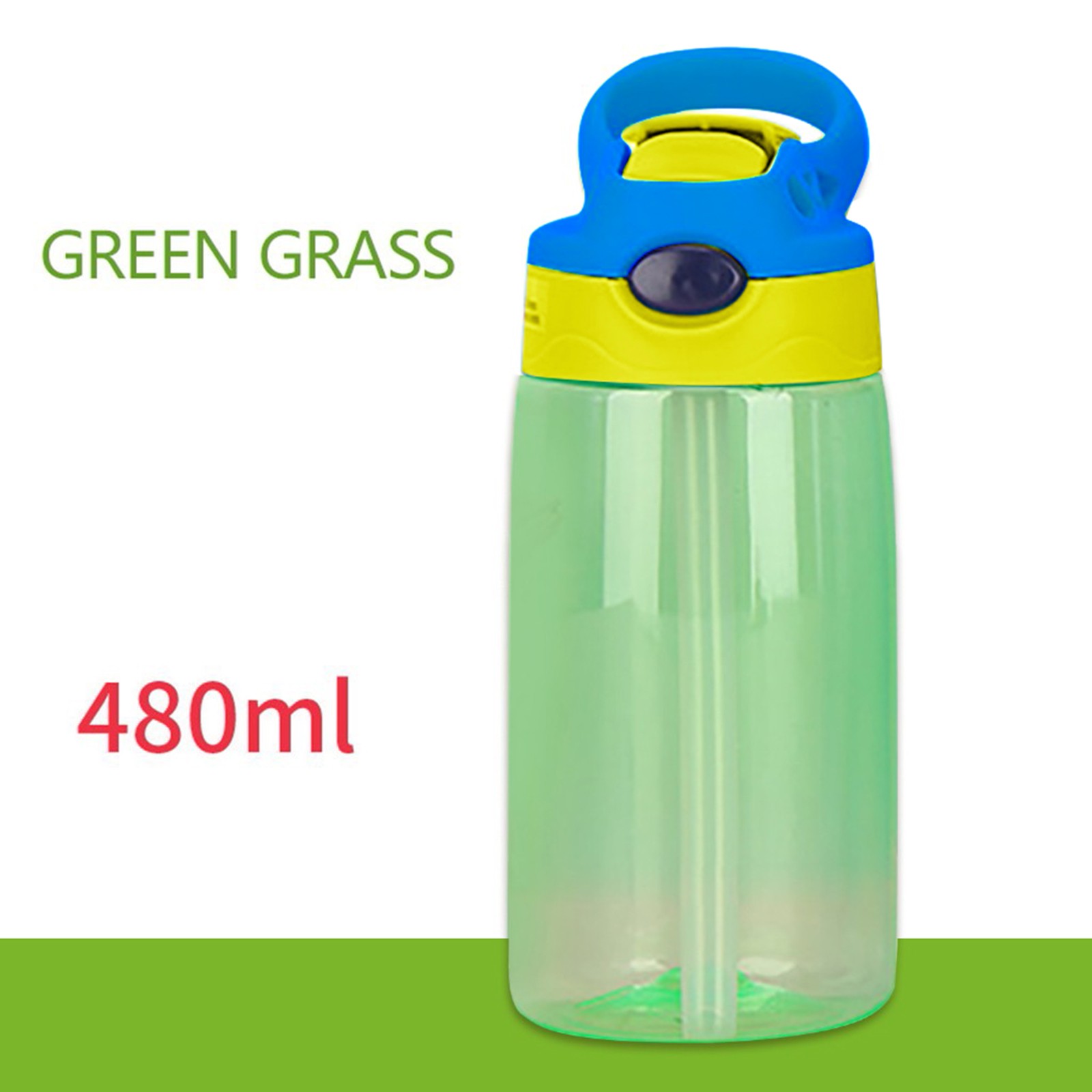 Black Friday TIMIFIS Straws Home Essentials 480ml Kids Water Bottle with Straw Lid And Handle Easy Use For School