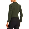 thumbnail image 3 of Blazer de Travail pour Femme Sans Col, Veston de Style Professionnel Décontracté, Blazer Court, TP, Vert Armée, 3 of 6