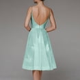 thumbnail image 4 of Hontri Robes de Soirée pour Femmes Robe Trapèze en Dentelle avec Appliqués Longue Robe de Mariée pour la Mariée en Mousseline Boho Robes de Mariée avec Fente Robes d'Invitée de Mariage pour Femmes Vert,3TG, 4 of 6