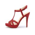 thumbnail image 3 of BLISSFUL STEP Sandales à Talon Aiguille à Plateforme à Bride en T Slingback pour Femmes Rouge 9,5, 3 of 8