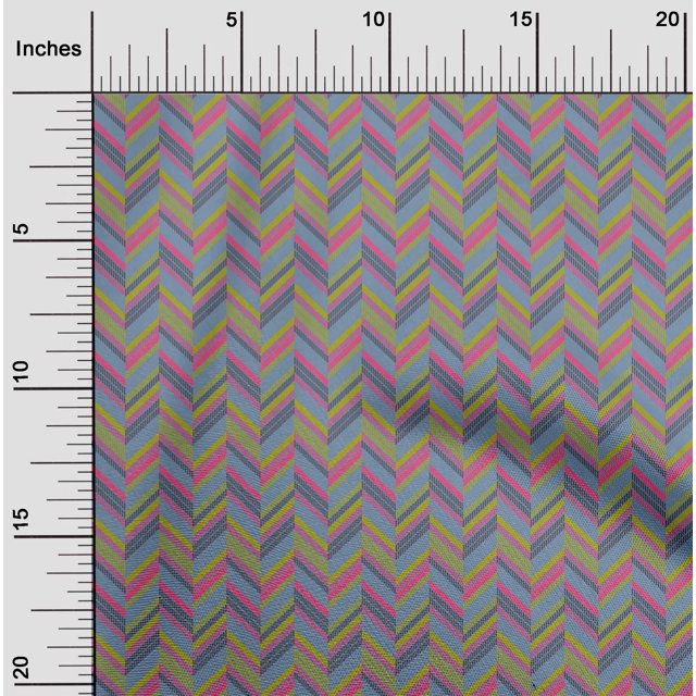 oneOone Polyester Lycra Fabric Herringbone Geometric Print Fabric By Yard 56 Inch Wide