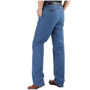 LOVZFMLL Jeans Mens Casual Solid Zipper High Stretch Straight Leg High Waisted Denim Pants