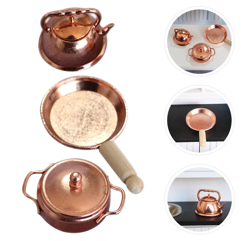KONTONTY 1 Set Cookware Set Mini Kitchen Kettle Alloy Modern Home Decoration Friends Who Love Mini Accessories