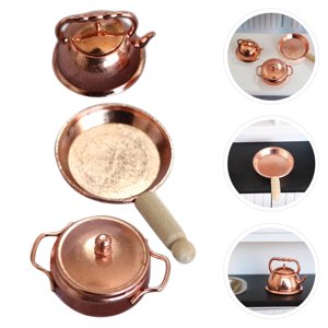 KONTONTY 1 Définir le jeu de produits de cuisine Mini Kitchen Kettle Alliage Moderne Accueil Décoration Amis qui aiment Mini Accessoires