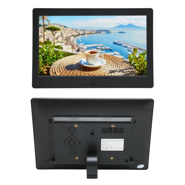 Cadre Photo Numérique HD 10,1 Pouces 1024x600 Écran LCD Cadre Photo Électronique Intelligent avec Télécommande 110-240 V