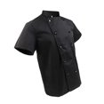 thumbnail image 1 of Men Women Double Breasted Short Sleeve Chef Coat Restaurant Jacket Cooker Work Cook Uniform XL Black Short Sleeve, 1 of 9