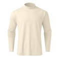 thumbnail image 5 of zanvin Chandail à Col Roulé Demi-Manches Longues pour Hommes, Basique, Ajusté, Beige, P, 5 of 5