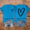 thumbnail image 2 of fatyb Heart T-Shirts pour Femmes Manches Courtes Col Rond T-Shirt Graphique Été Décontracté Imprimé, 2 of 3