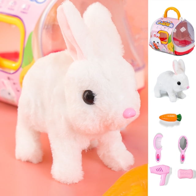 LSLJS Children's Toy Set Plush Toys Electric Rabbit Simulation Puppy Will Walk Will Bark Will Nodding Wagging Tail Children's Play House Toys Kids Toys