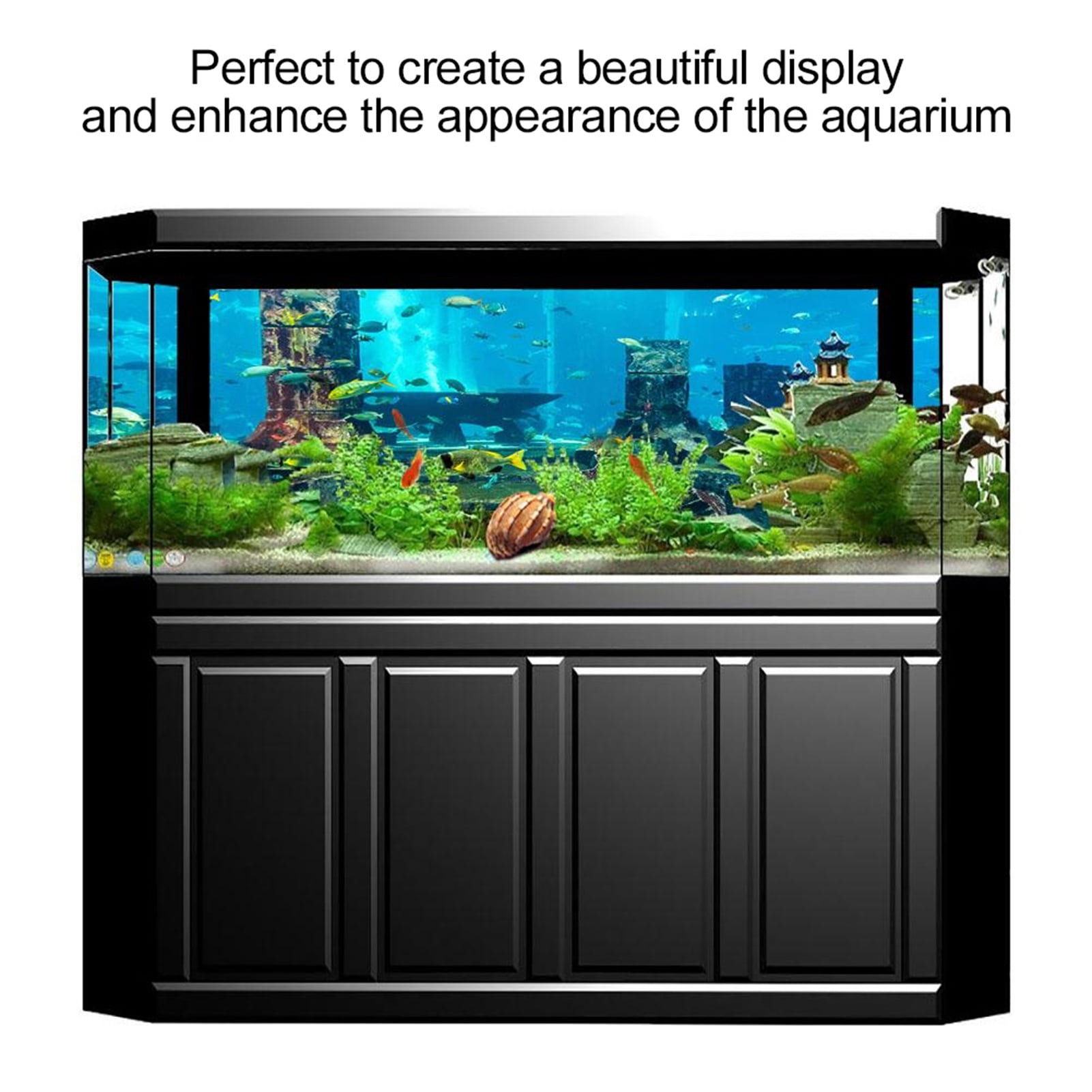 Fish Tank Poster, Fish Tank Sticker Aquarium Background Underwater, PVC For Cafe Home Aquarium Fish Tank 91x50cm/35.8x19.7in
