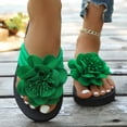 thumbnail image 2 of WLOELOEW Women'S Plus-Size Beach Sandals With Floral Pattern Thick Sole For Summer Army Green Cloth Material Size 6 Us 9.25 Inches, 2 of 9