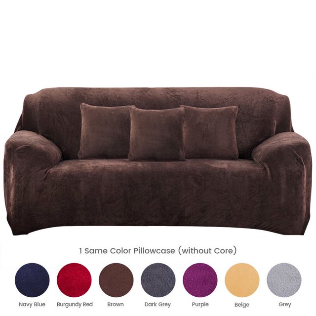 Housse de Canapé Extensible en Velours Épais pour 1/2/3/4 Places