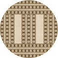 thumbnail image 1 of Ahgly Tapis Rond Lavable en Machine Intérieur Transitionnel Rouge Brun, 6 Pieds Rond, 1 of 7