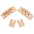 thumbnail image 3 of 10 Pcs Piste de Train en Bois Concave Beige pour Activités Éducatives pour Enfants, 3 of 8