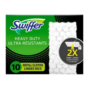 Swiffer Sweep + Mop, Dry Pads Refill, Floor Cleaner, Cleaning Cloths, Heavy Duty, Unscented, 10 Count