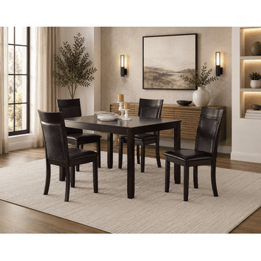 K-Living Nellie Ensemble de salle à manger en bois massif 5 pièces avec 1 table et 4 chaises