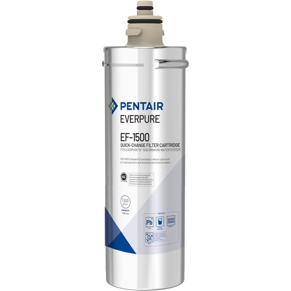 Pentair Everpure EF-1500 Quick-Change Filter Cartridge, EV985850, NSF Certified to Reduce Lead, For Use in Everpure EF-1500 Full Flow Drinking Water System, 1,500 Gallon Capac
