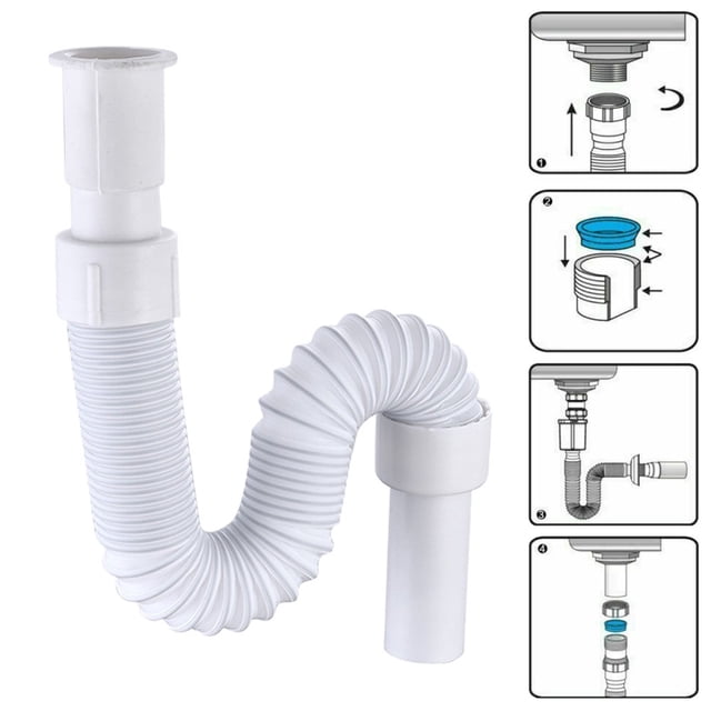 Piège à Déchets Flexible pour Lavabo/douche de Cuisine Universel