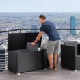 thumbnail image 3 of CorLiving Parksville Large Resin Wicker and Steel Outdoor Storage Box with Inner Liner, Black, 3 of 10