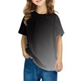 thumbnail image 1 of Bocqde Summer Cool Casual Shirts For Kids Short Sleeve Gradient Color Round Neck Top,3-14 Years, 1 of 4
