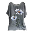 thumbnail image 2 of EGNMCR T-Shirts pour Femmes Mode T-shirt d'Été pour Femmes à Col Rond à Manches Courtes Imprimé Décontracté Blouse, 2 of 5