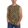 thumbnail image 1 of Bingfone Leopard Print Pattern Men's Tank Tops Workout Sleeveless Tee Shirts Running Beach Tanks for Men-Large, 1 of 7