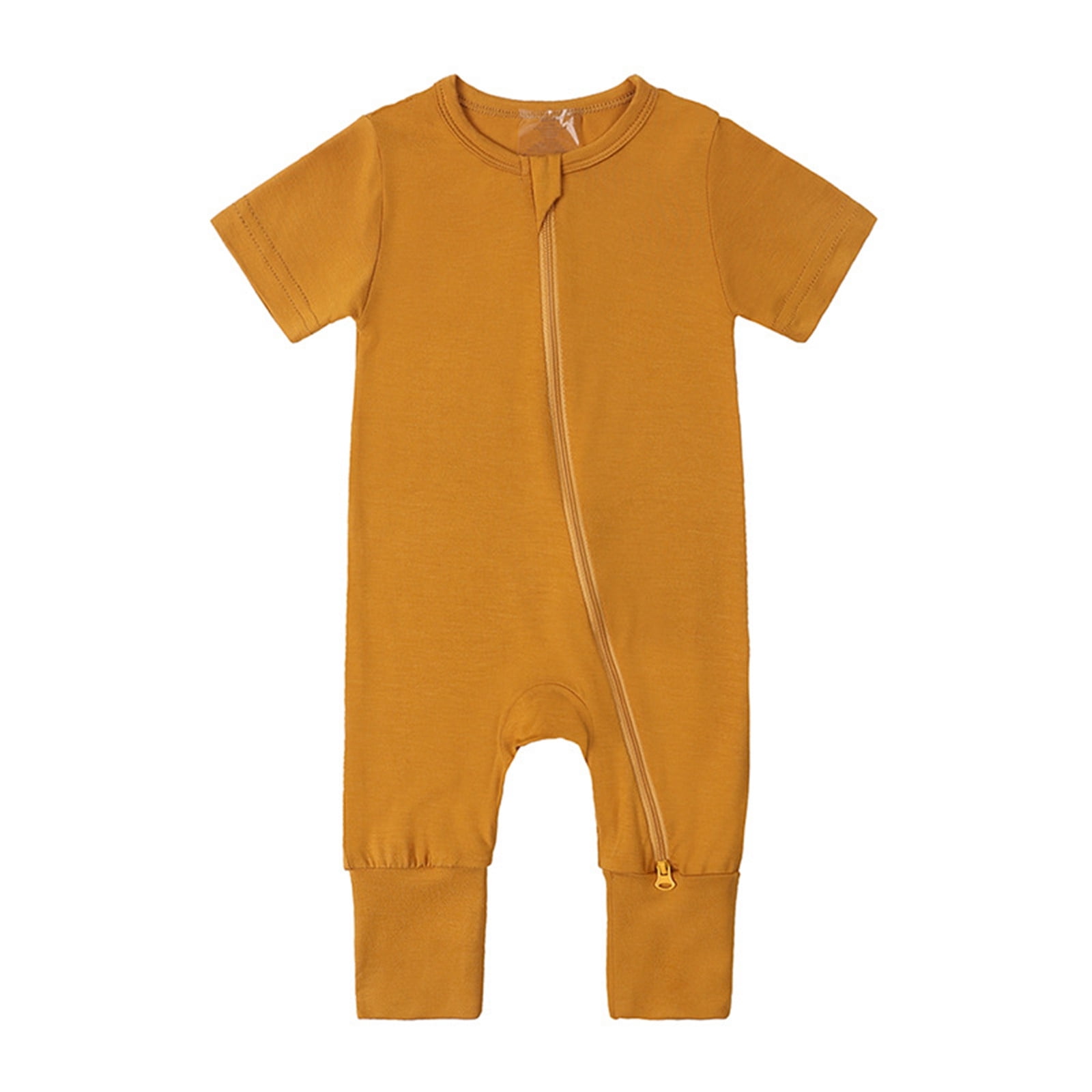 EDFBUYKRS Barboteuses pour Bébé Pyjamas Sans Pieds à Fermeture Éclair Dormeur à Manches Courtes Combinaison