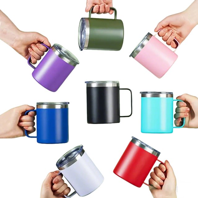 Camp Mug 12oz, Stainless Steel 304, Dishwasher Safe, White