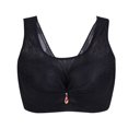 thumbnail image 4 of B91xZ Womens Bras Front Closure Plus Size Full Coverage Lace Underwire Racerback Bra,Black 46D, 4 of 4