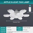 thumbnail image 4 of Ceiling Fan With Lights Remote Control Dimmable Cool White LED E27 Screw Base 6-Speed Bladeless Ceiling Blower For Kitchen Living Area Dormitory, 4 of 9