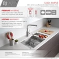 thumbnail image 3 of Évier de Cuisine 50/50 à Double Bol en Acier Inoxydable de 32 Pouces sous Plan, Élégant, avec Grilles et Passoires S-321XG, 3 of 11