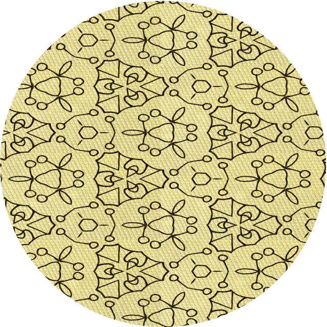Ahgly Company Tapis Rond Lavable en Machine Intérieur Transitionnel Jaune Soleil, 6 Pieds Rond