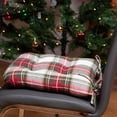 thumbnail image 2 of Celebration Plaid 16" Chair Pad 100% Tufted Cotton Cover, 2 of 5