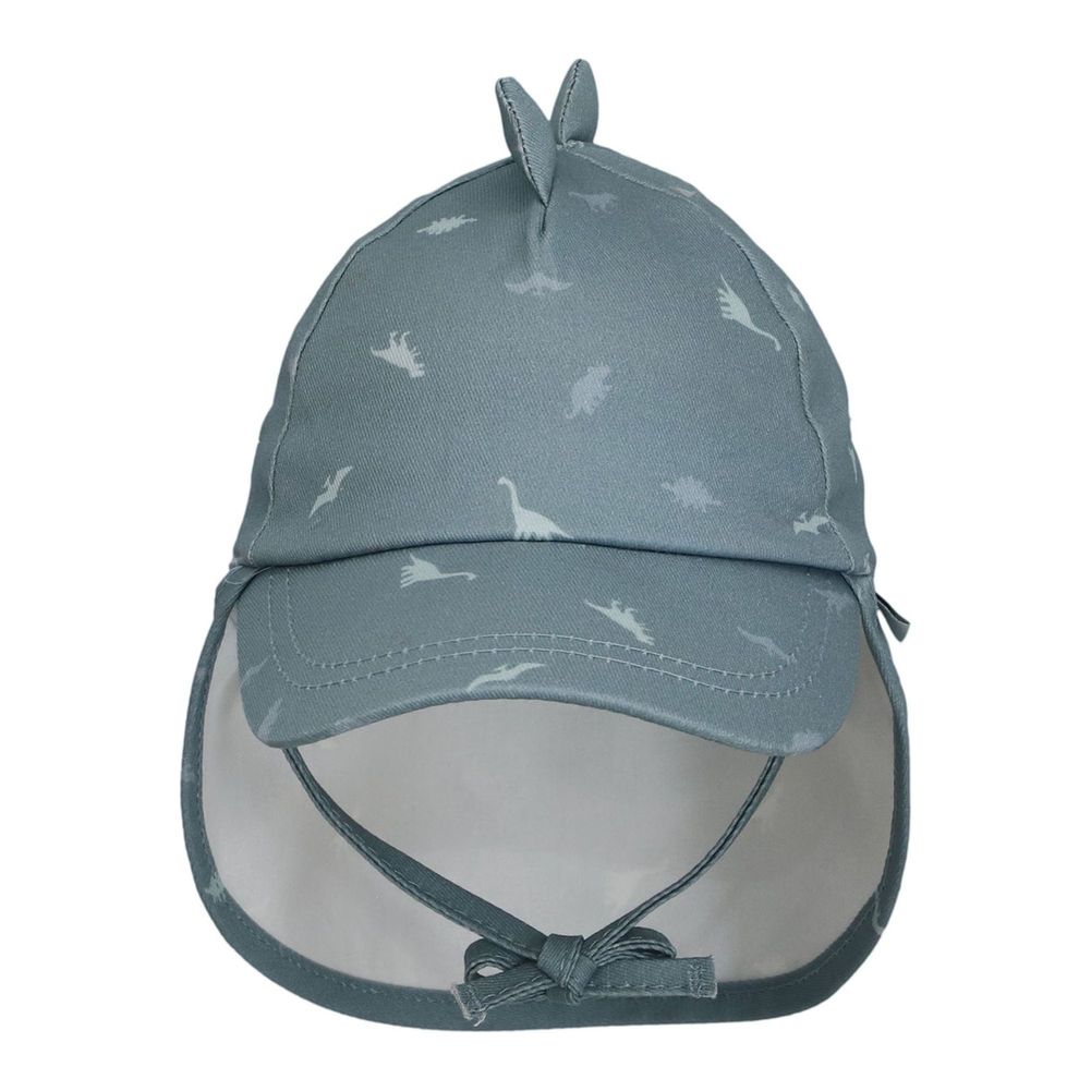 CaliKids Chapeau Boule en Coton Biologique avec Rabat - Dino (m, 9-18 m)