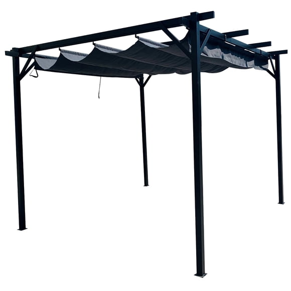 F. Corriveau International - Pergola San Luis 10'x10' with Retractable Roof, Black