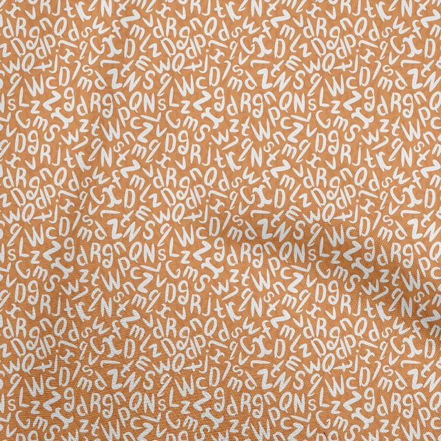 oneOone Viscose Jersey Gamboge Yellow Fabric Alphabet Sewing Craft Projects Fabric Prints By Yard 60 Inch Wide