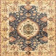thumbnail image 1 of Ahgly Company Tapis d'Intérieur Carrés Abstraits Jaune Moutarde, Tapis de Zone Abstraits, 7 Pieds Carré, 1 of 6